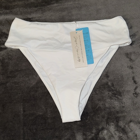 Beach Bunny Portia High Waist Bottom White NWT Large - Picture 2 of 4